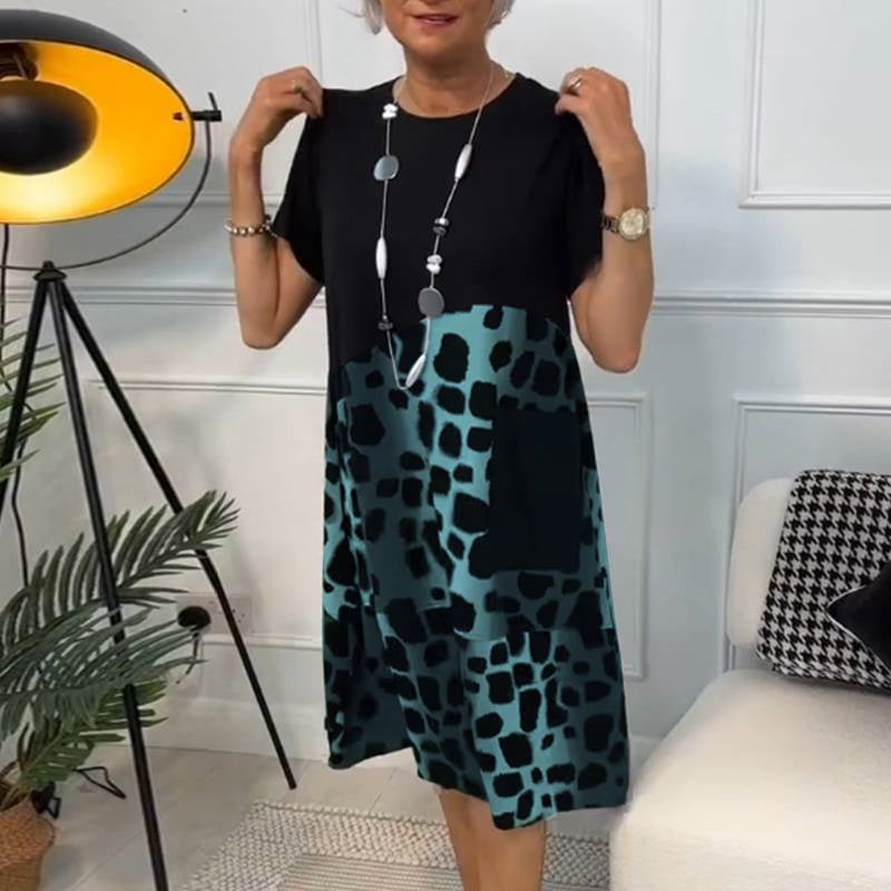 Hansine | Printed Pocket Midi T Shirt Dress