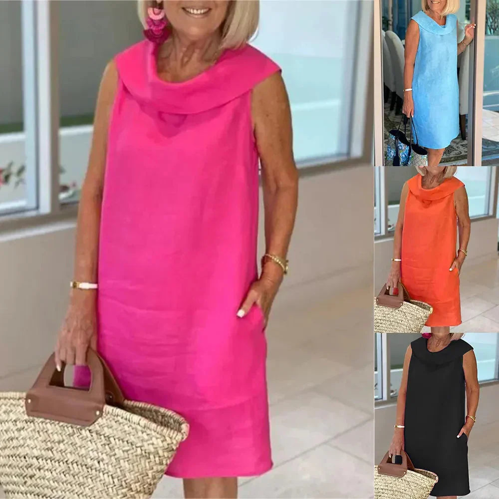 Sinja | Sleeveless Cowl Neck Midi Dress