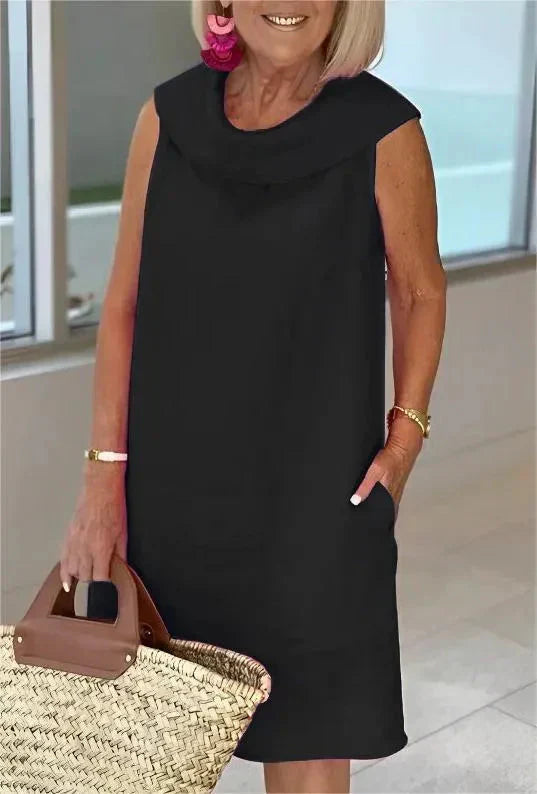 Sinja | Sleeveless Cowl Neck Midi Dress