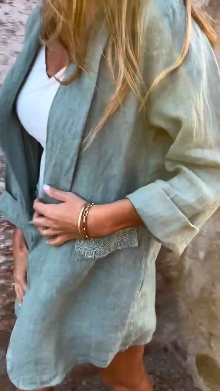 Mirana | Open Front Long Sleeve Relaxed Blouse