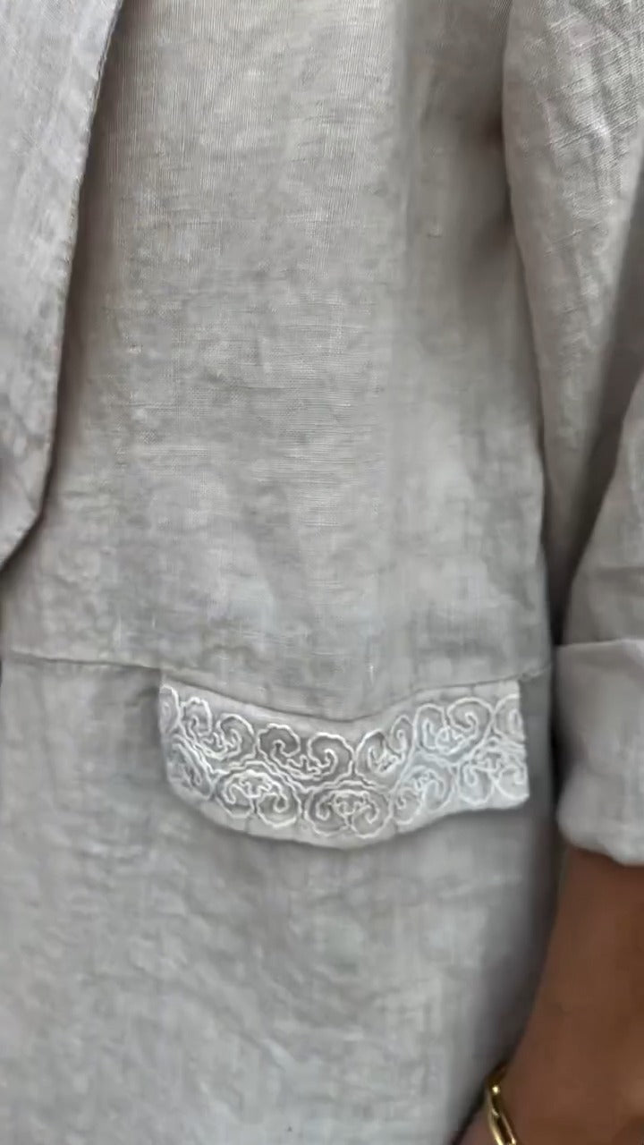 Mirana | Open Front Long Sleeve Relaxed Blouse
