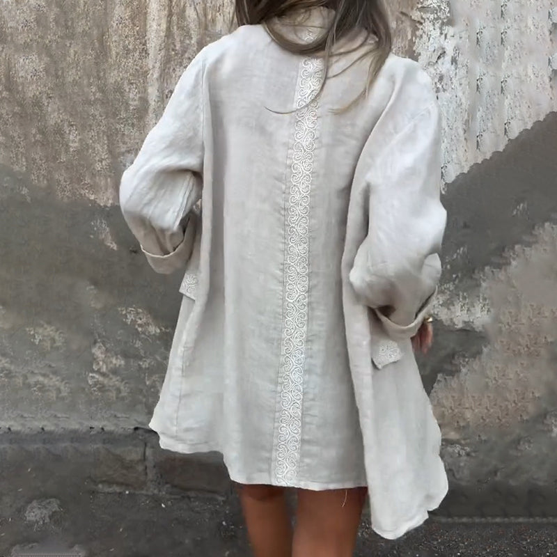 Mirana | Open Front Long Sleeve Relaxed Blouse