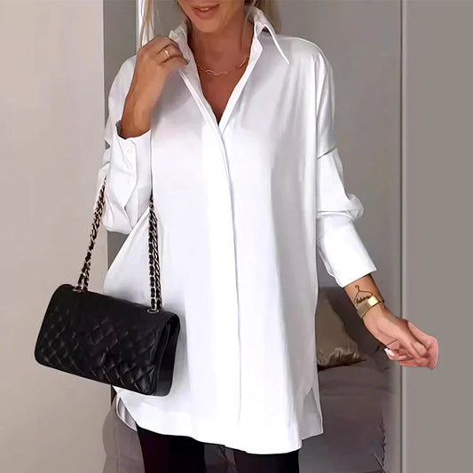 Nicky | Long Sleeve Collared Oversized Shirt Blouse
