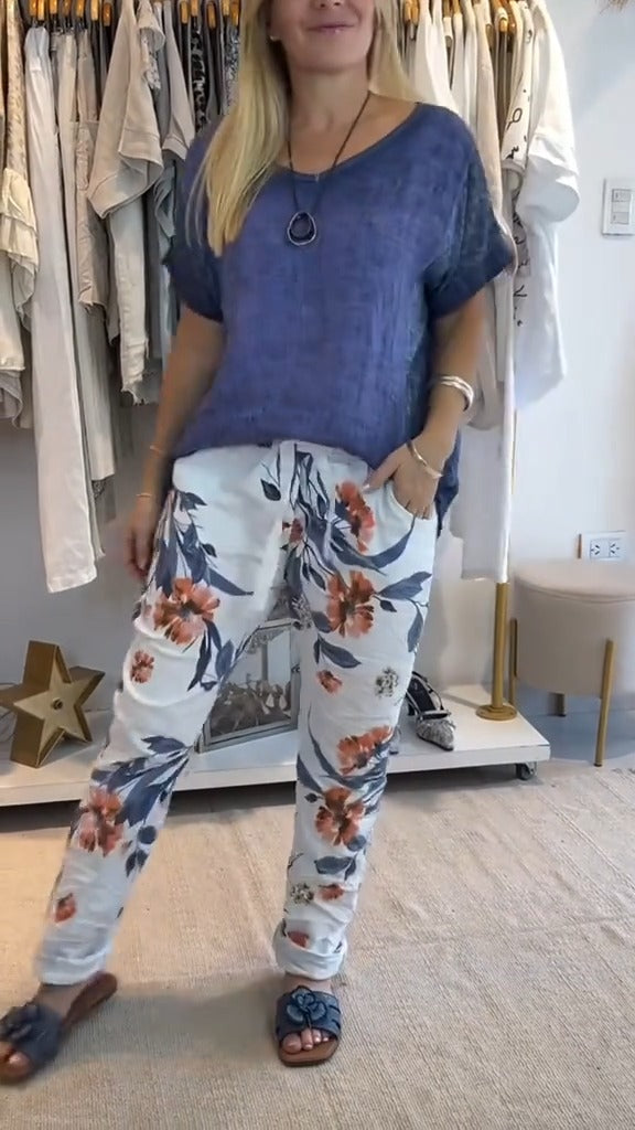 Edurne | Floral Print Lounge Trouser Set