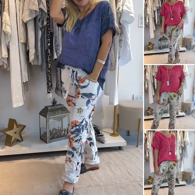 Edurne | Floral Print Lounge Trouser Set