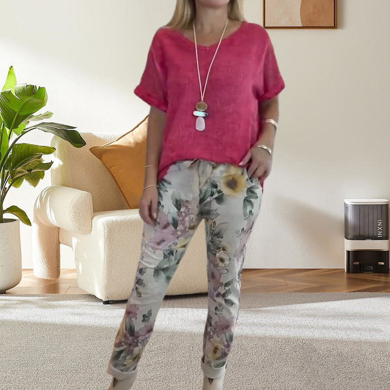 Edurne | Floral Print Lounge Trouser Set