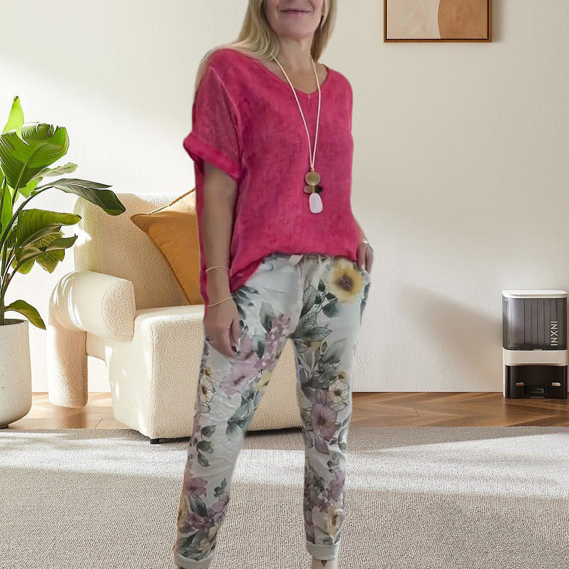 Edurne | Floral Print Lounge Trouser Set