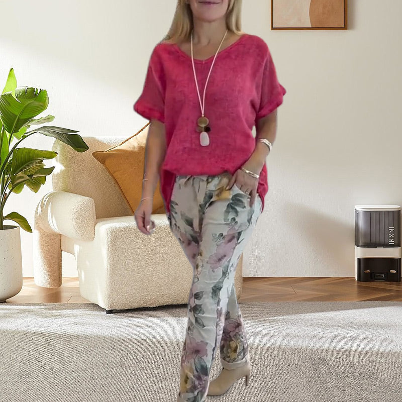 Edurne | Floral Print Lounge Trouser Set