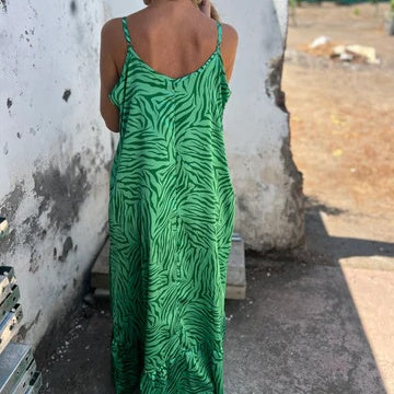 Timera | Zebra Print Sleeveless Maxi Dress Pockets