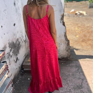 Timera | Zebra Print Sleeveless Maxi Dress Pockets
