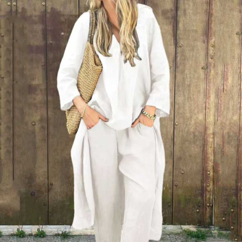 Abby | V Neck Loose Two Piece Set