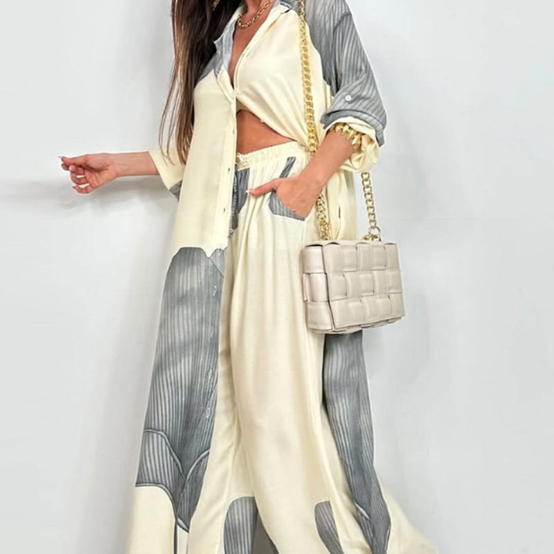 Dionicia | Button Shirt Drawstring Trouser Set