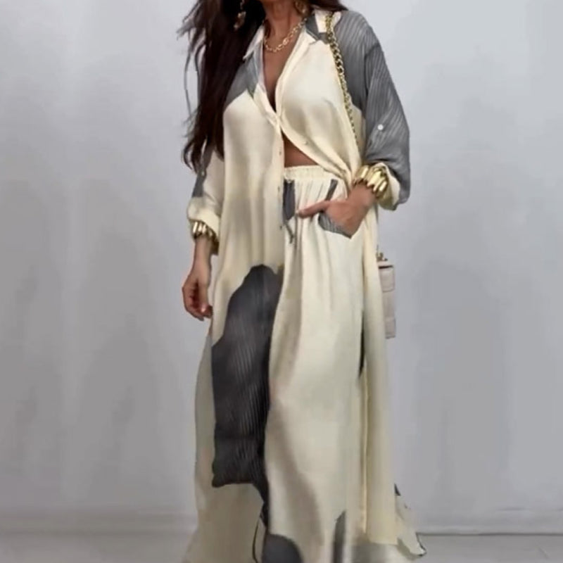 Dionicia | Button Shirt Drawstring Trouser Set