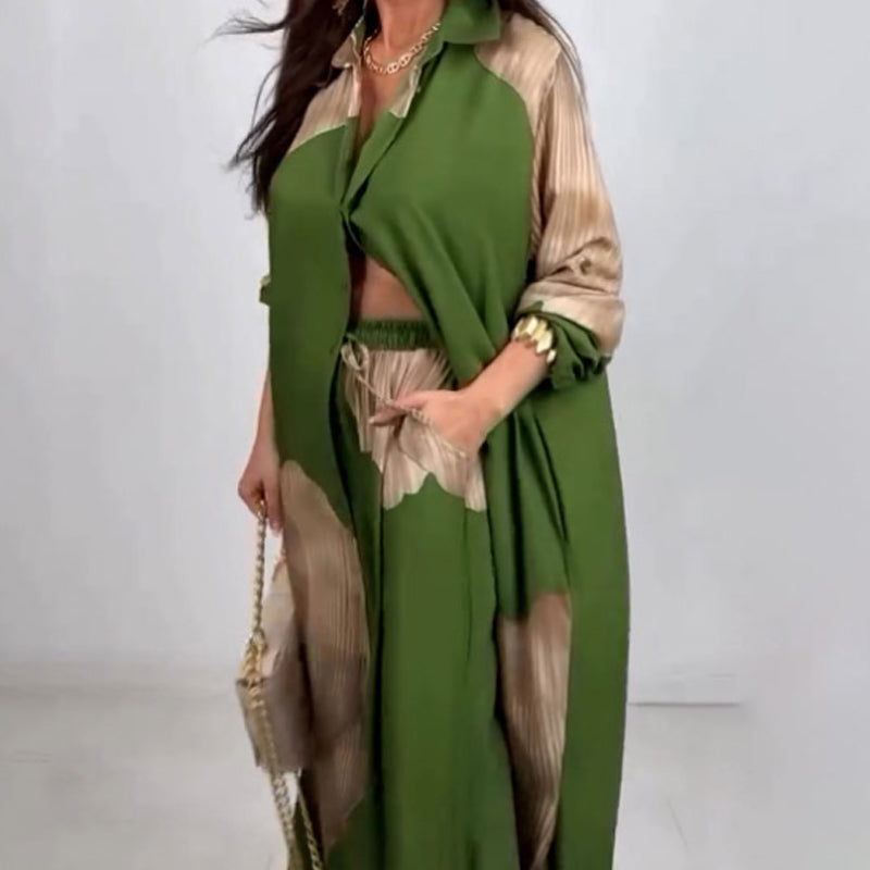 Dionicia | Button Shirt Drawstring Trouser Set