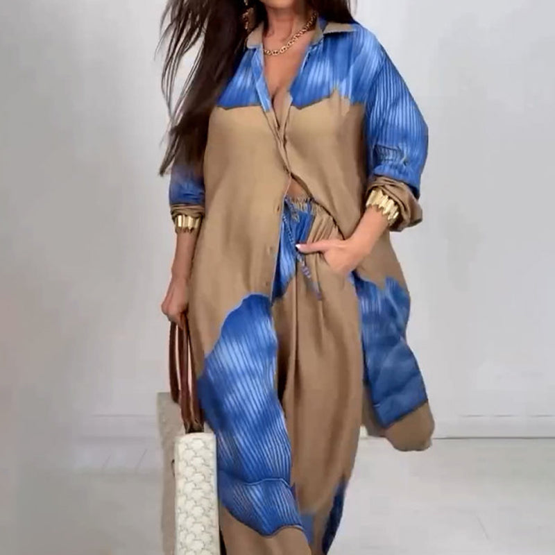 Dionicia | Button Shirt Drawstring Trouser Set