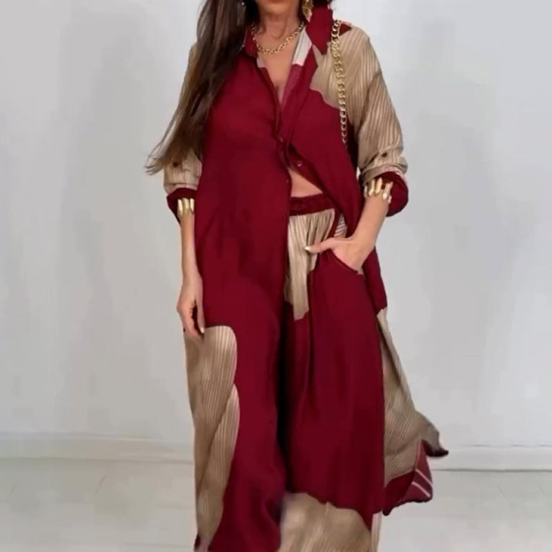 Dionicia | Button Shirt Drawstring Trouser Set