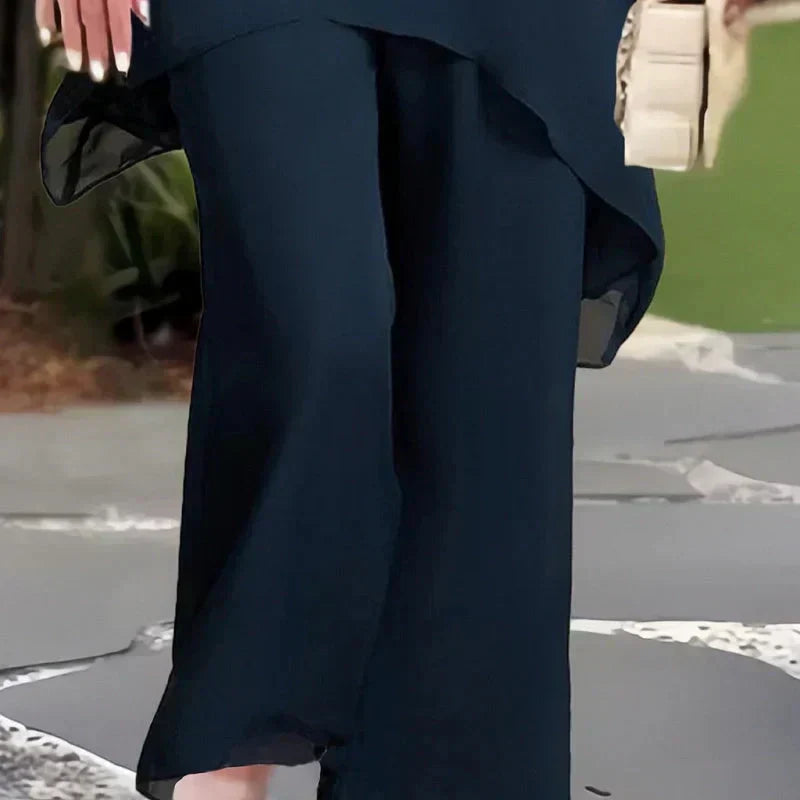 Lianah - Blouse With Wide Leg Pant Set