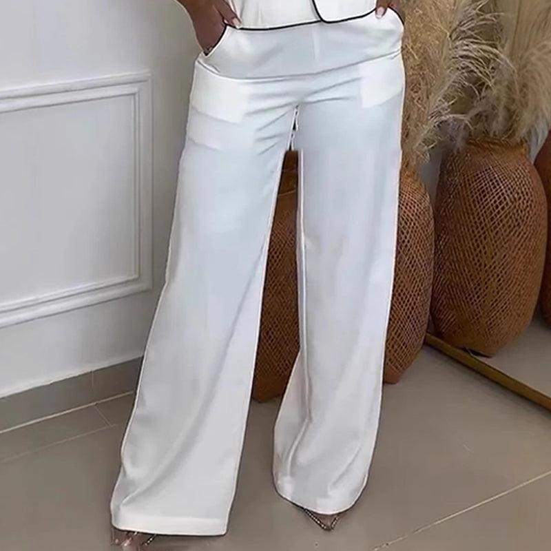 Sandy - Wide Leg Trouser and Button Top Set