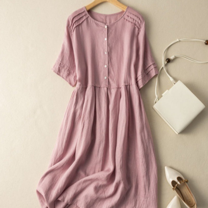 Lexi | Button Front Midi Dress Half Sleeves