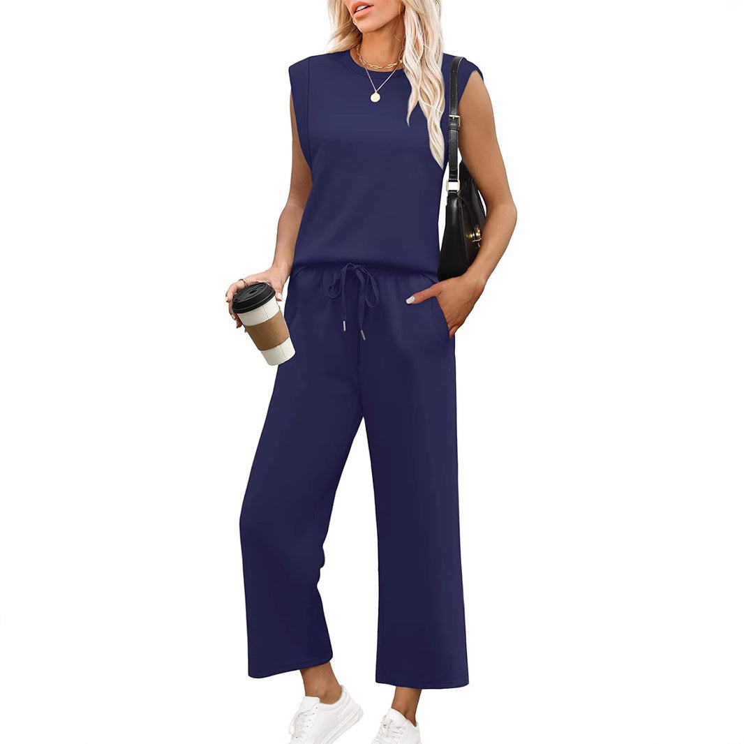 Odeta | Sleeveless Wide Leg Two Piece Set