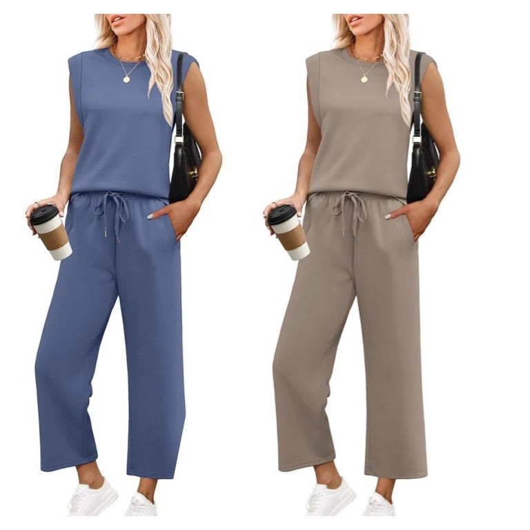 Odeta | Sleeveless Wide Leg Two Piece Set