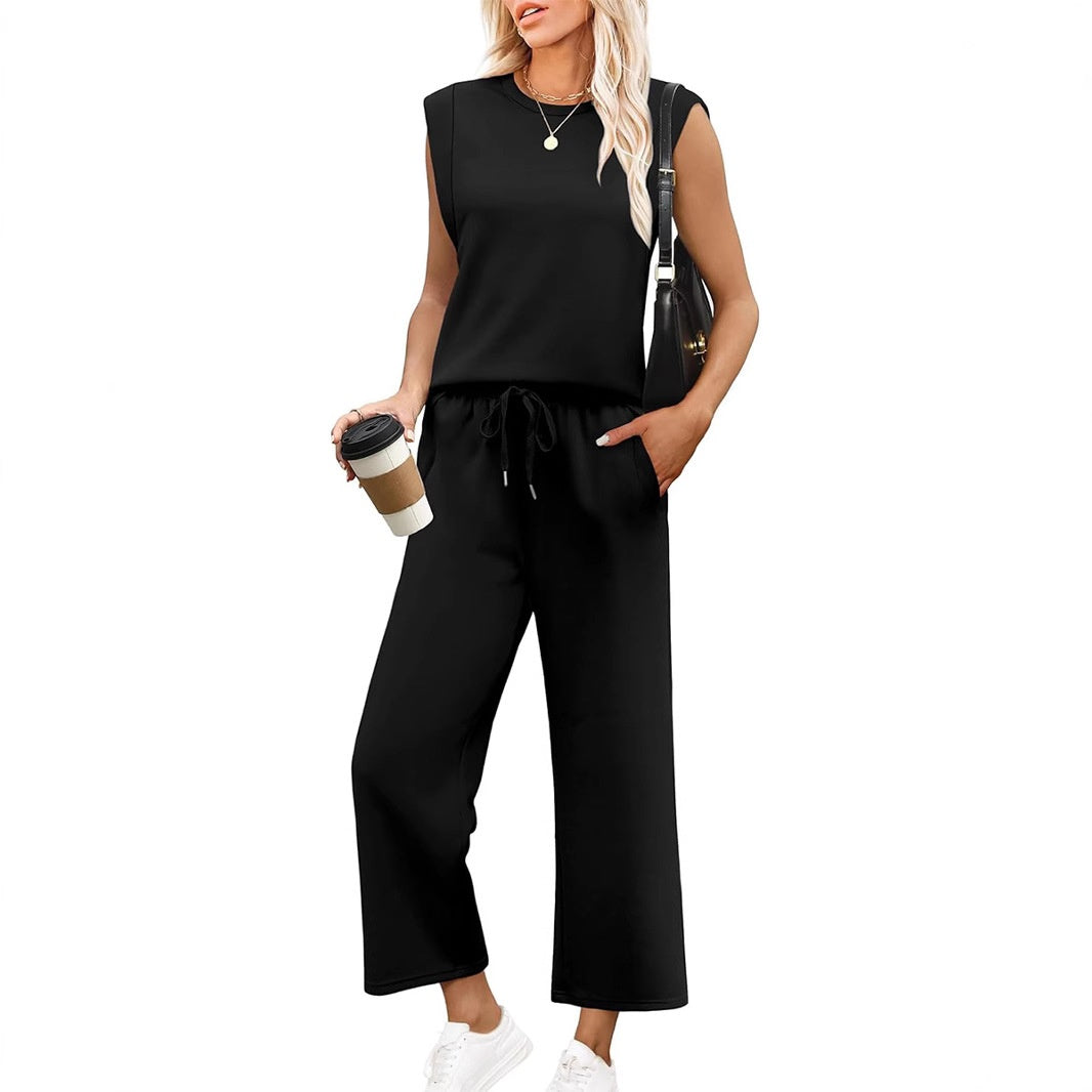 Odeta | Sleeveless Wide Leg Two Piece Set