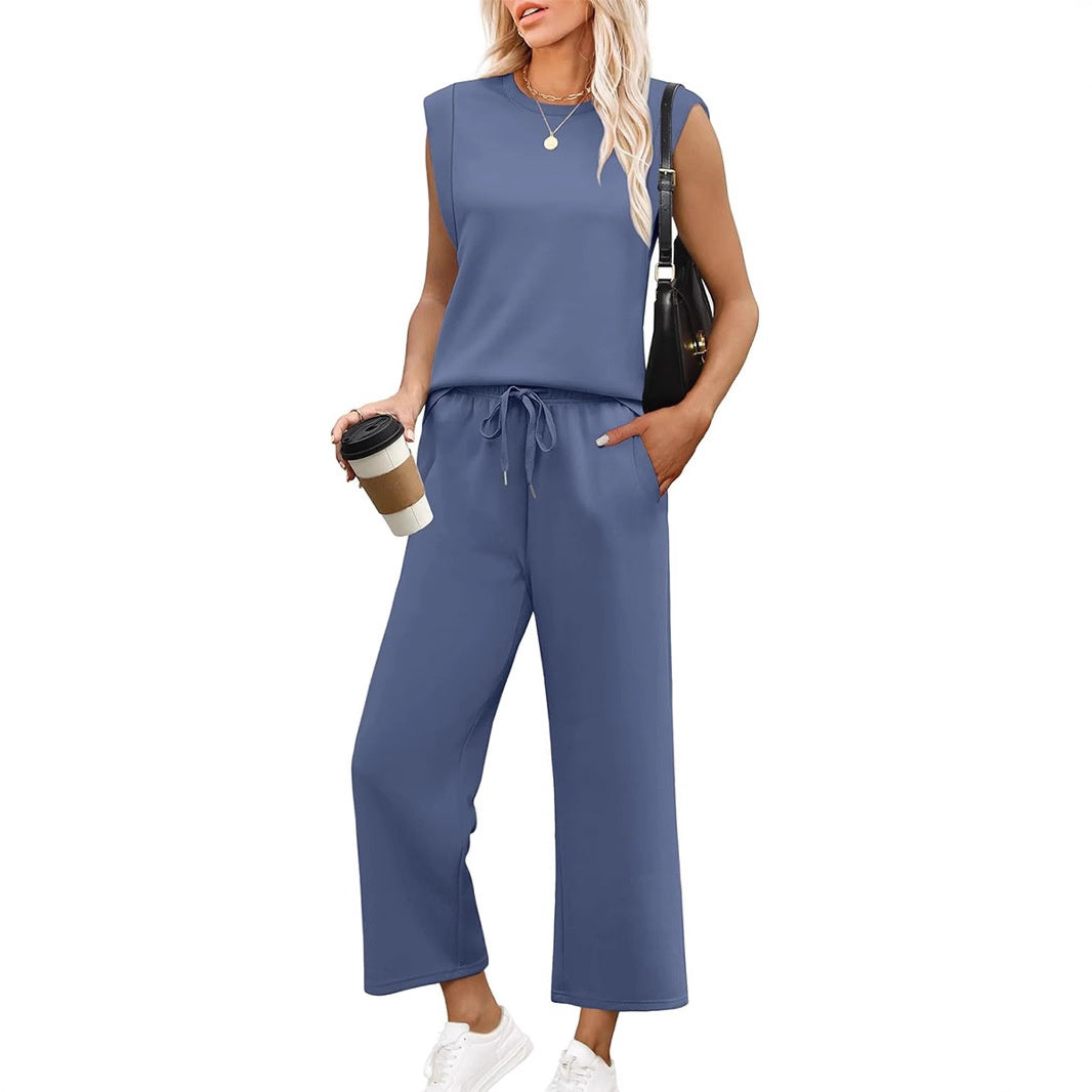 Odeta | Sleeveless Wide Leg Two Piece Set
