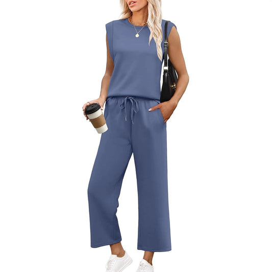 Odeta | Sleeveless Wide Leg Two Piece Set