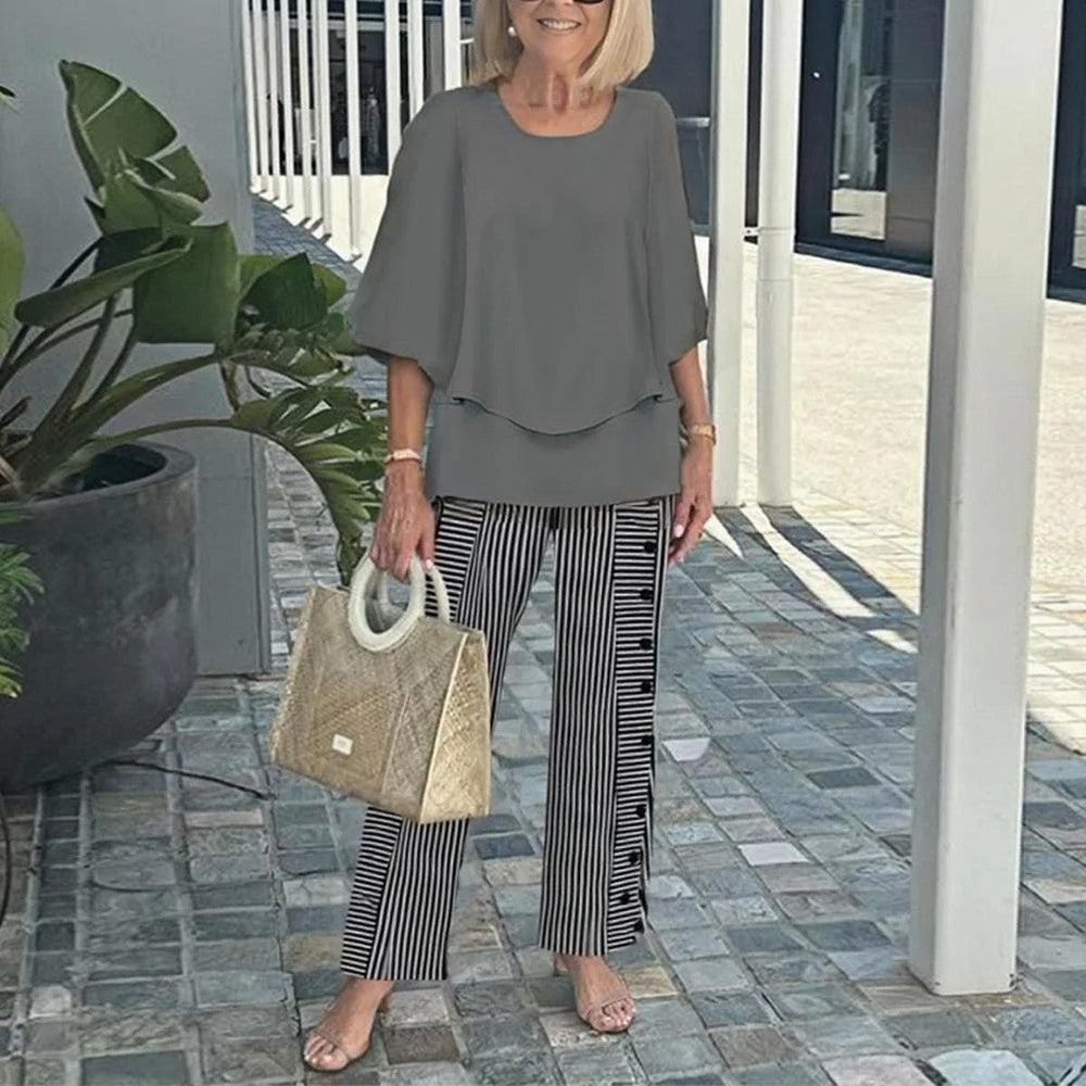 Laetitaa | Chiffon Blouse Wide Leg Co Ord