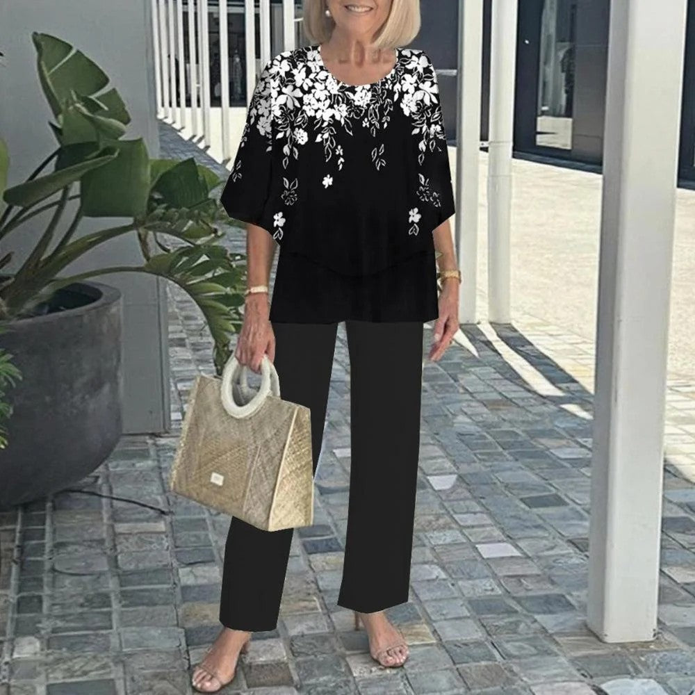 Laetitaa | Chiffon Blouse Wide Leg Co Ord