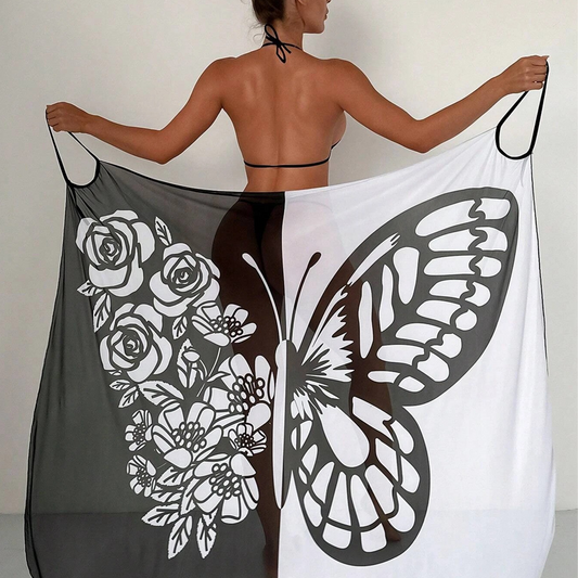 Melora | Swimsuit Cover-Up Butterfly Print Maxi Dress