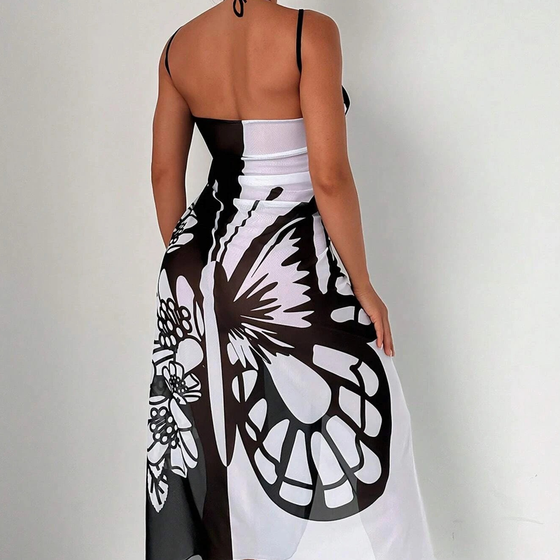 Melora | Swimsuit Cover-Up Butterfly Print Maxi Dress