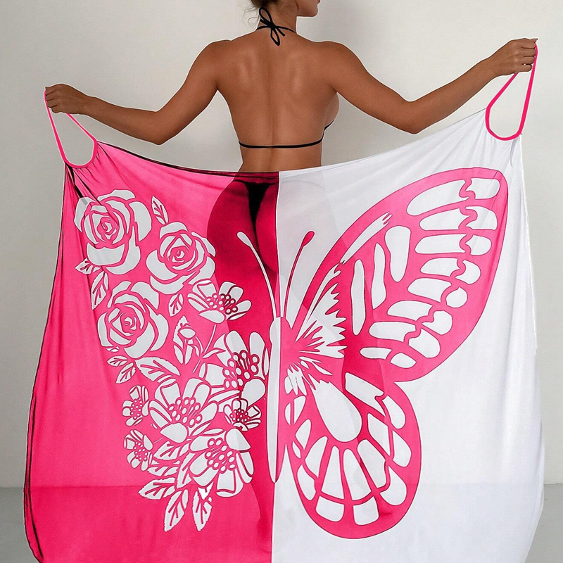 Melora | Swimsuit Cover-Up Butterfly Print Maxi Dress