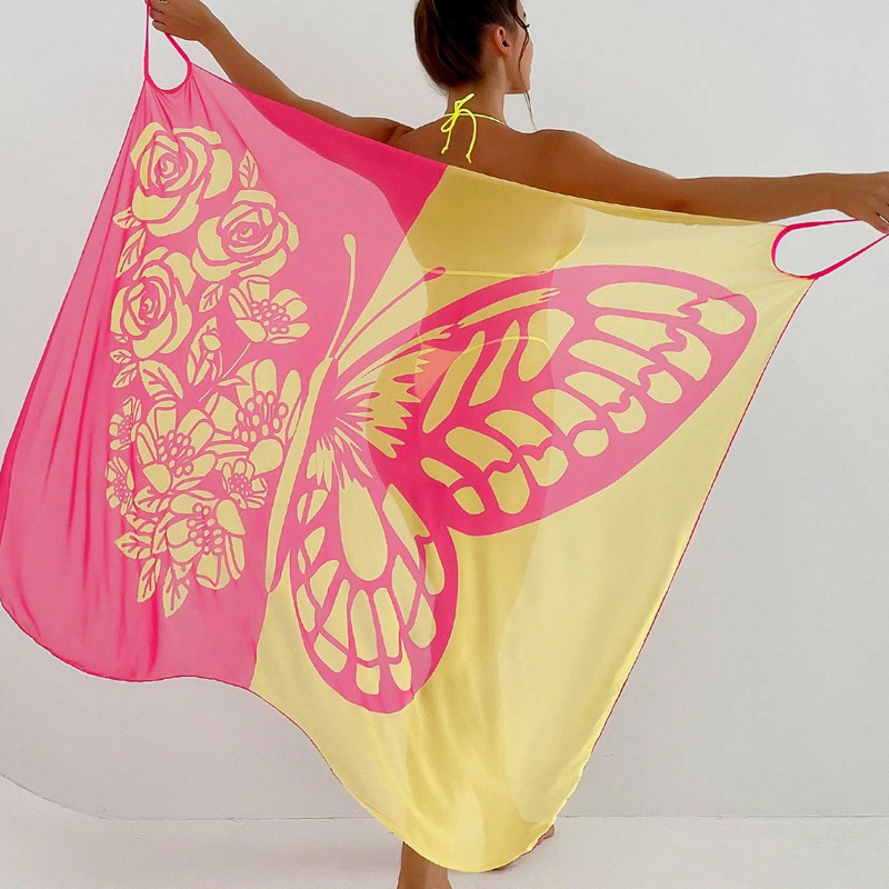 Melora | Swimsuit Cover-Up Butterfly Print Maxi Dress