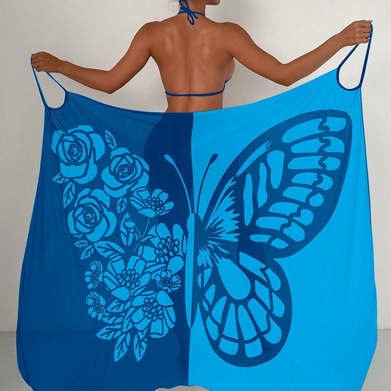 Melora | Swimsuit Cover-Up Butterfly Print Maxi Dress