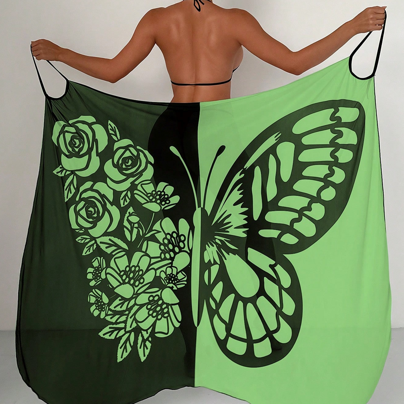 Melora | Swimsuit Cover-Up Butterfly Print Maxi Dress