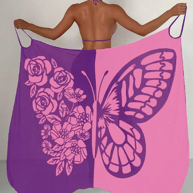 Melora | Swimsuit Cover-Up Butterfly Print Maxi Dress