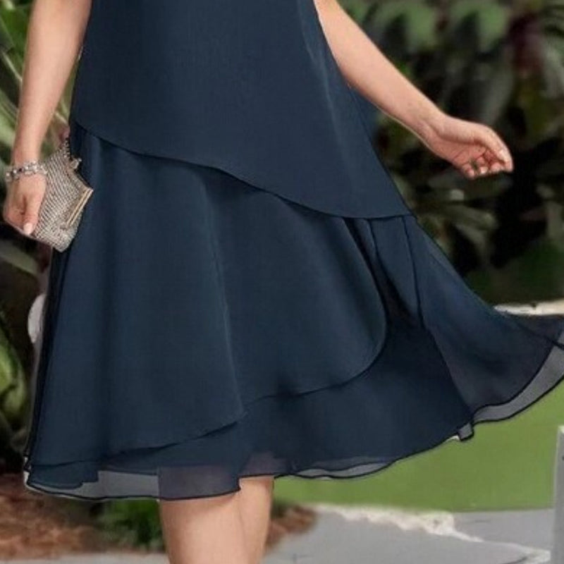 Relasha - Layered Midi Lace Sleeve Dress