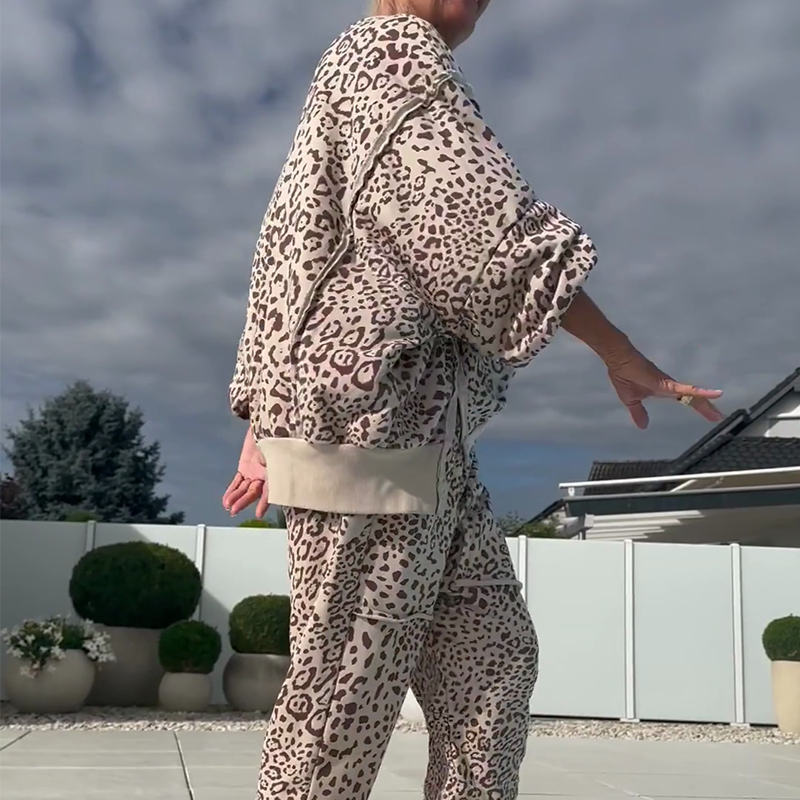 Leenora | Leopard Print Oversized Two Piece Set