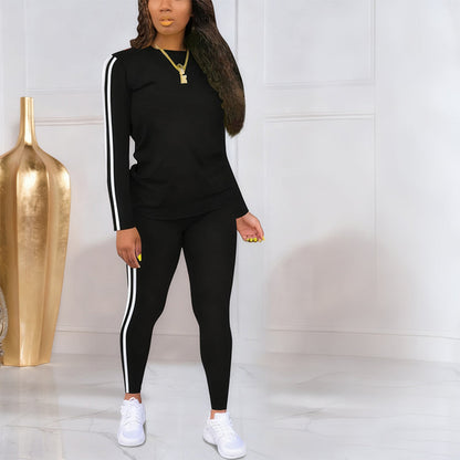Shaked | Two-Piece Long-Sleeve Side-Stripe Fitted Tracksuit Set