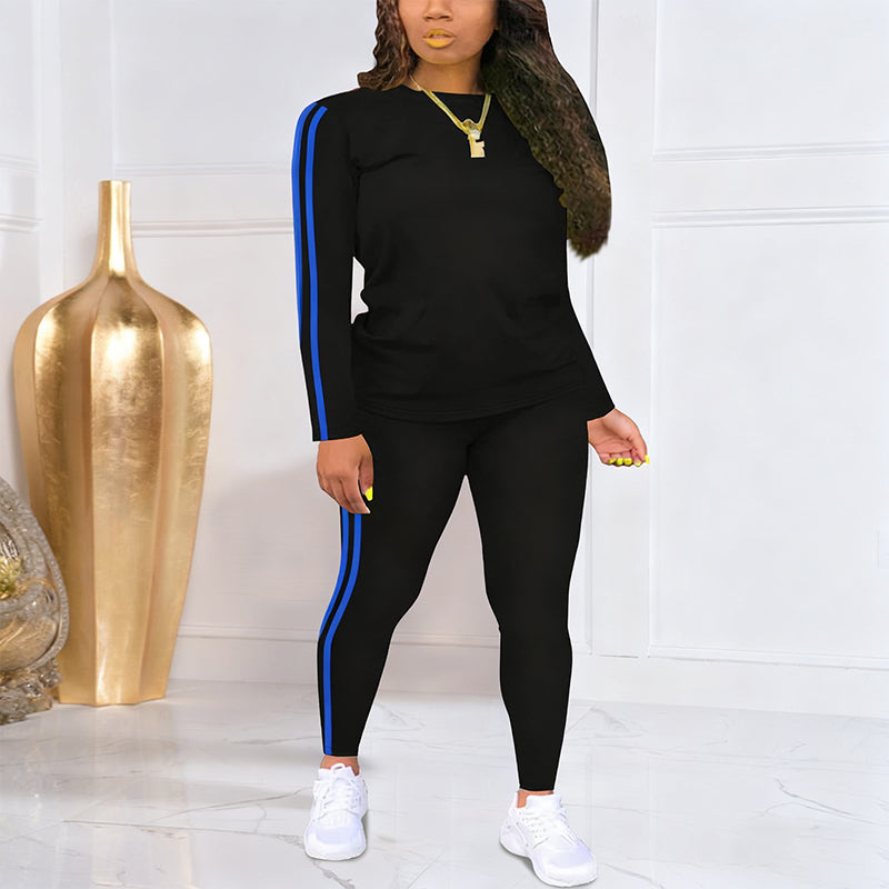 Shaked | Two-Piece Long-Sleeve Side-Stripe Fitted Tracksuit Set