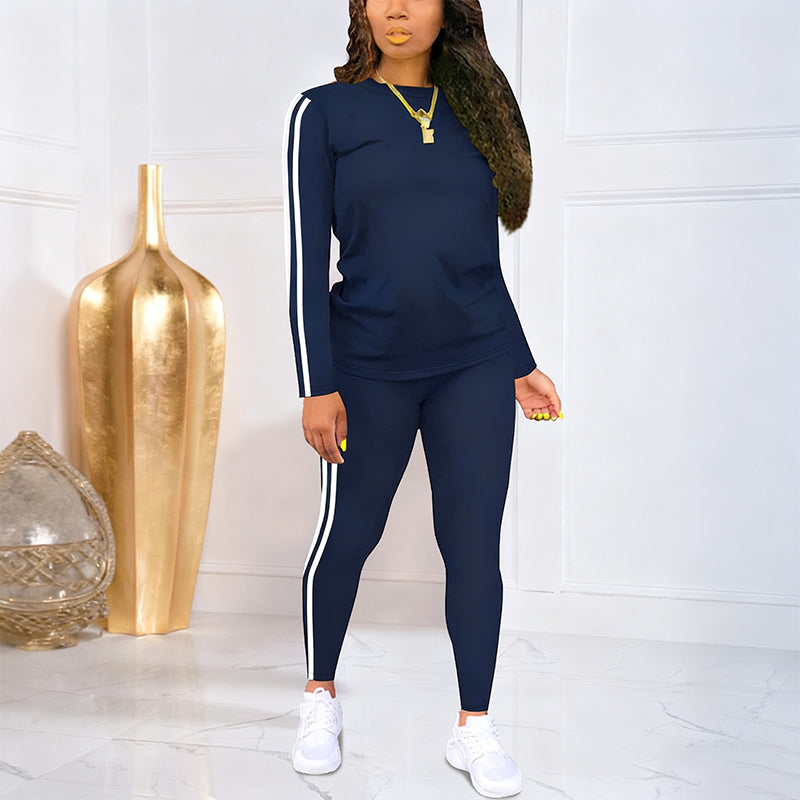 Shaked | Two-Piece Long-Sleeve Side-Stripe Fitted Tracksuit Set