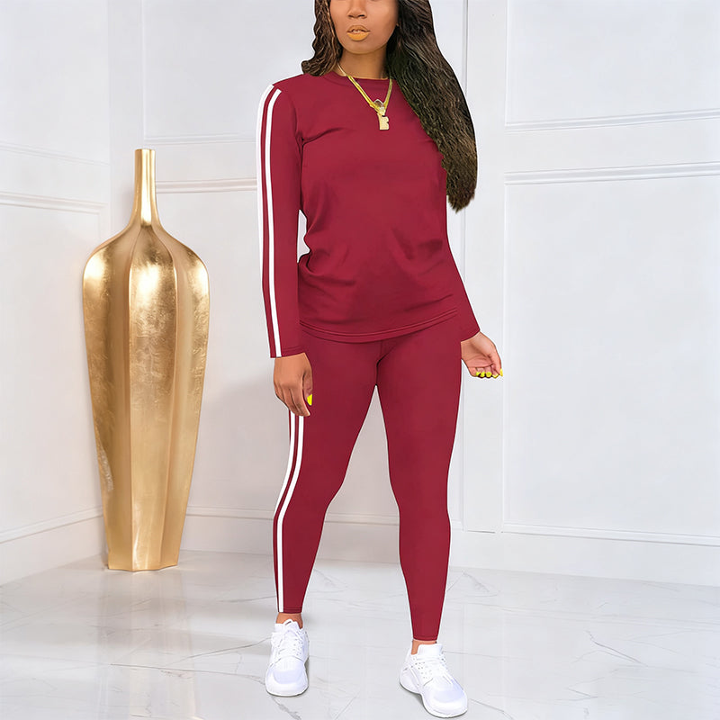 Shaked | Two-Piece Long-Sleeve Side-Stripe Fitted Tracksuit Set