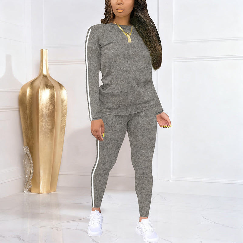 Shaked | Two-Piece Long-Sleeve Side-Stripe Fitted Tracksuit Set