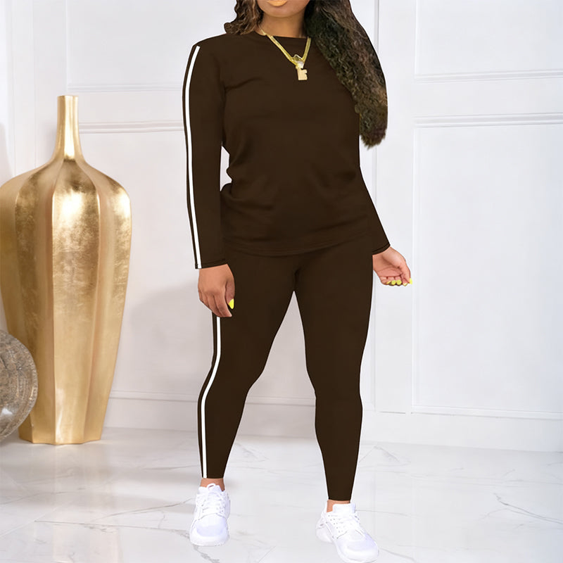 Shaked | Two-Piece Long-Sleeve Side-Stripe Fitted Tracksuit Set