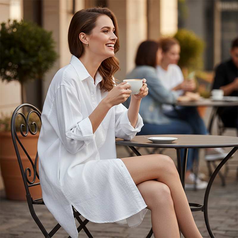 Katerine | Long Sleeve Loose Fit Button Shirt