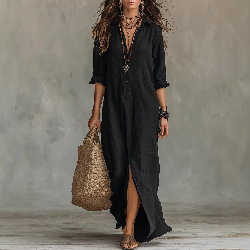 Nilza | Loose Long Sleeve Maxi Dress