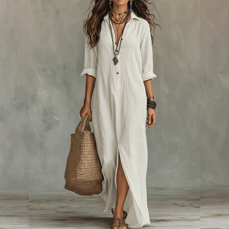 Nilza | Loose Long Sleeve Maxi Dress