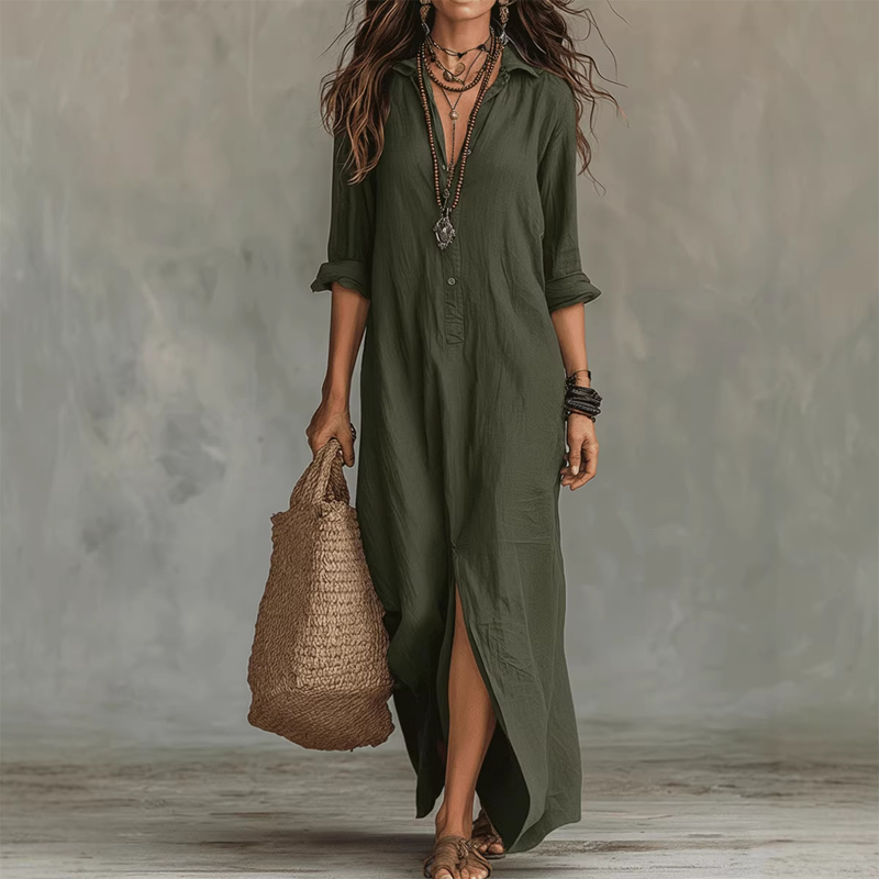 Nilza | Loose Long Sleeve Maxi Dress