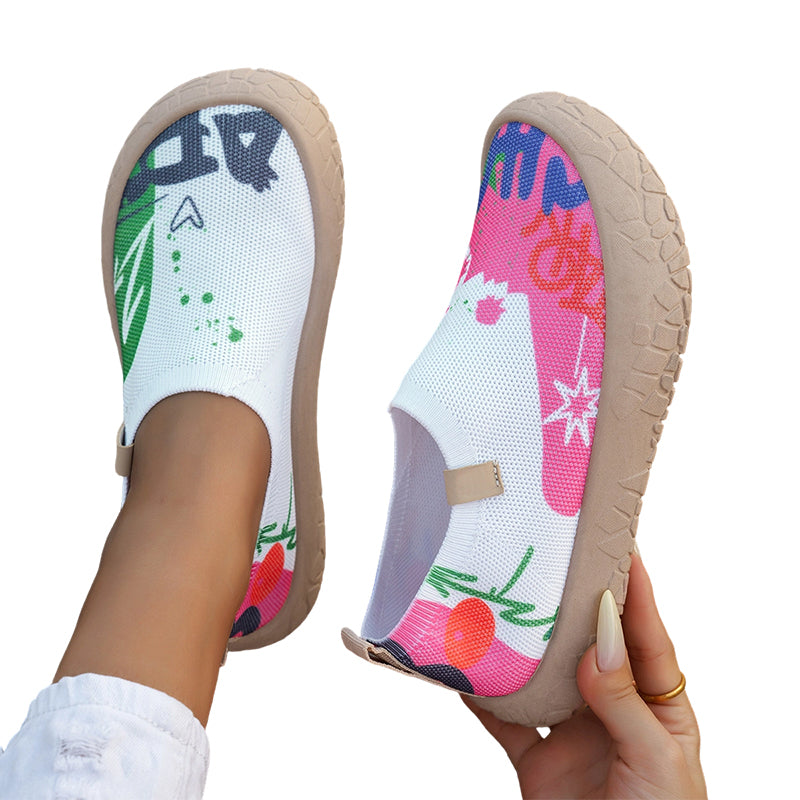 Farhia | Floral Print Slip On Casual Shoes
